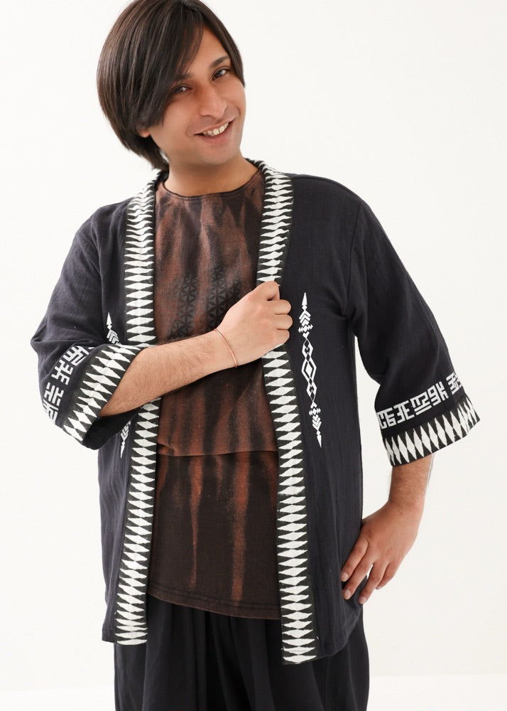 [PSYENCE × KujA コラボ限定品] YATA kimono コットン羽織