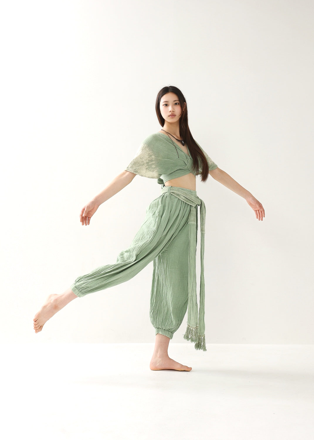 [Khadi of Love] バックノット・ カイトスリーブトップス (草木染め/全２色)