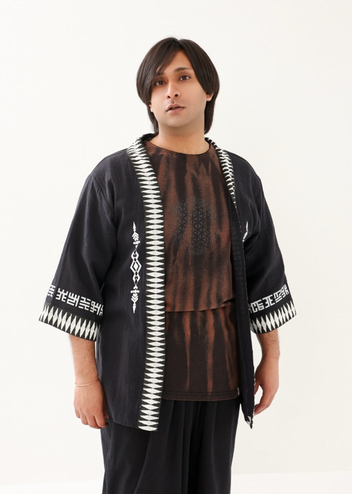[PSYENCE × KujA コラボ限定品] YATA kimono コットン羽織