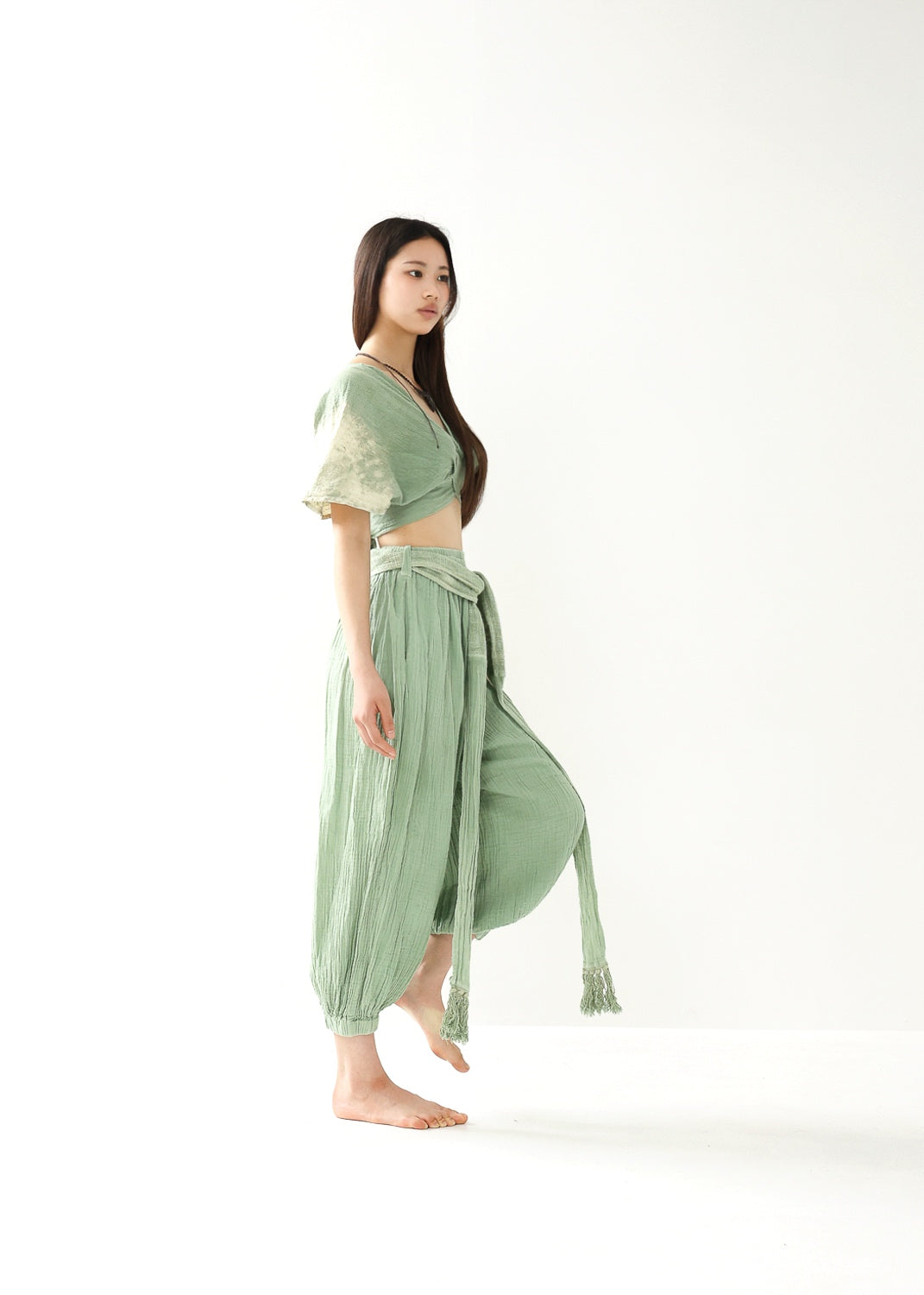 [Khadi of Love] バックノット・ カイトスリーブトップス (草木染め/全２色)