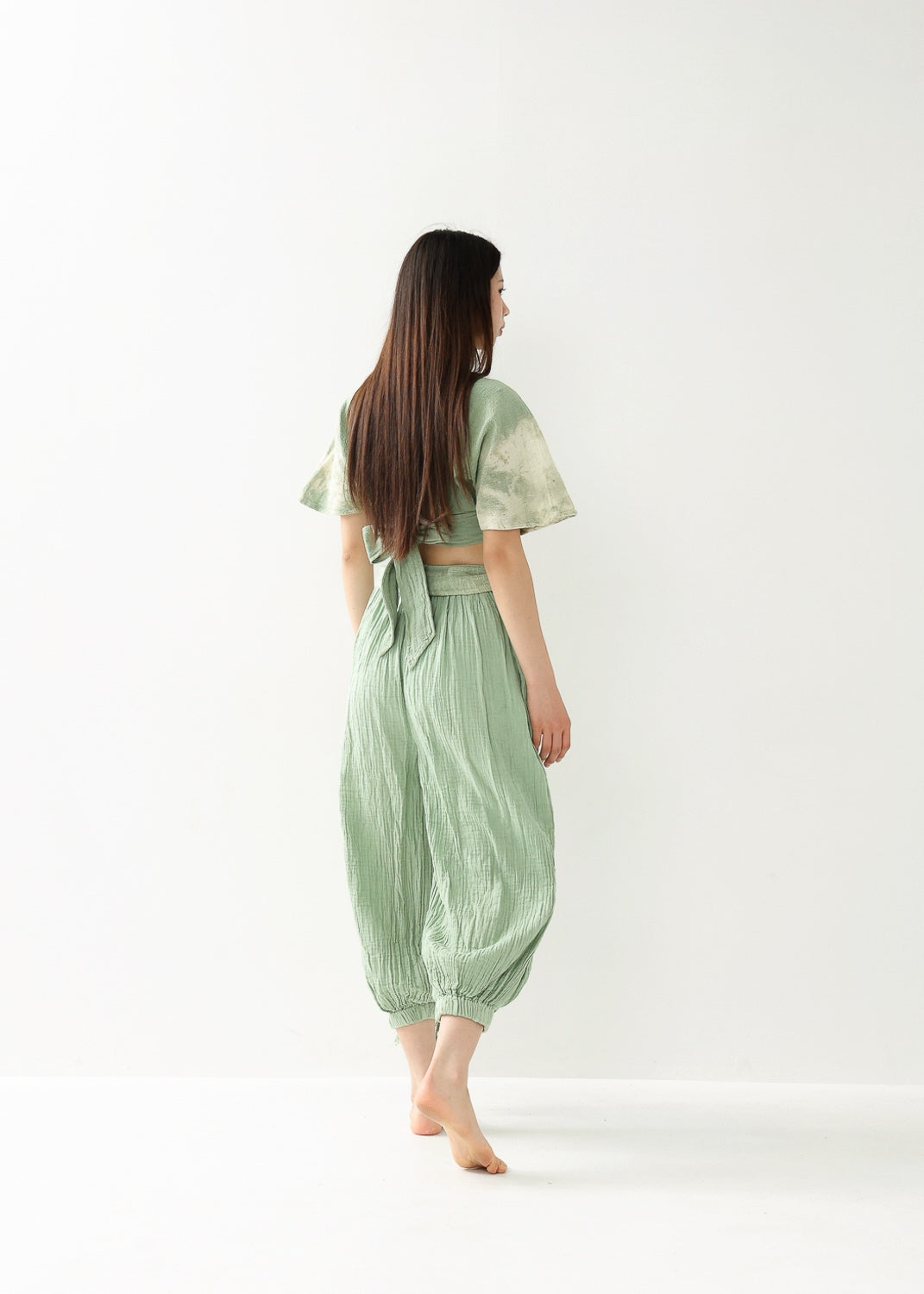 [数量限定] Sea Glass Mint 草木染めセットアップ