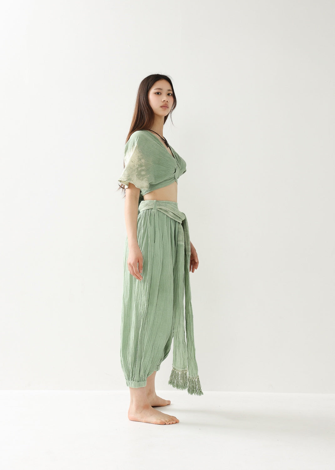 [Khadi of Love] バックノット・ カイトスリーブトップス (草木染め/全２色)