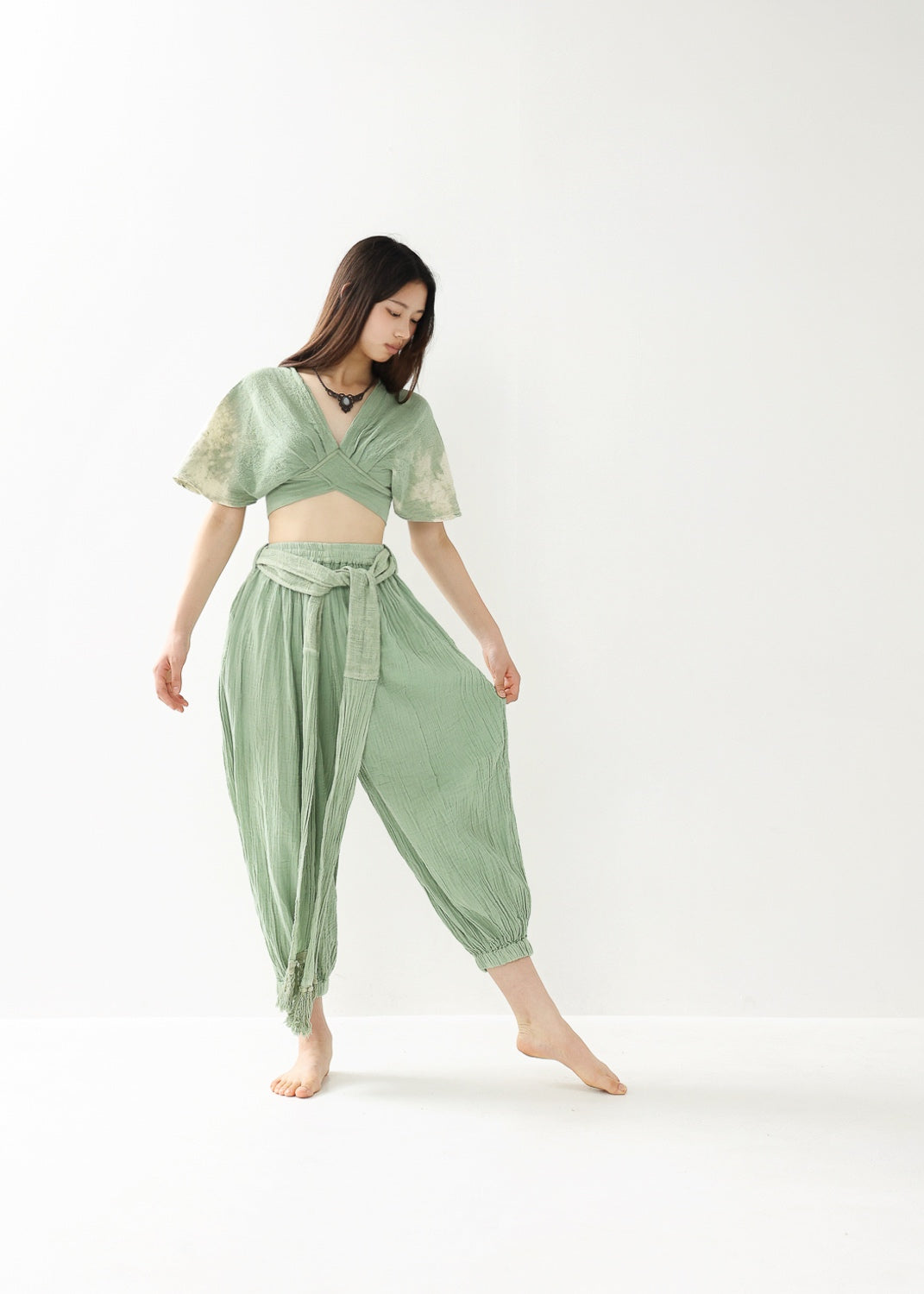 [Khadi of Love] バックノット・ カイトスリーブトップス (草木染め/全２色)