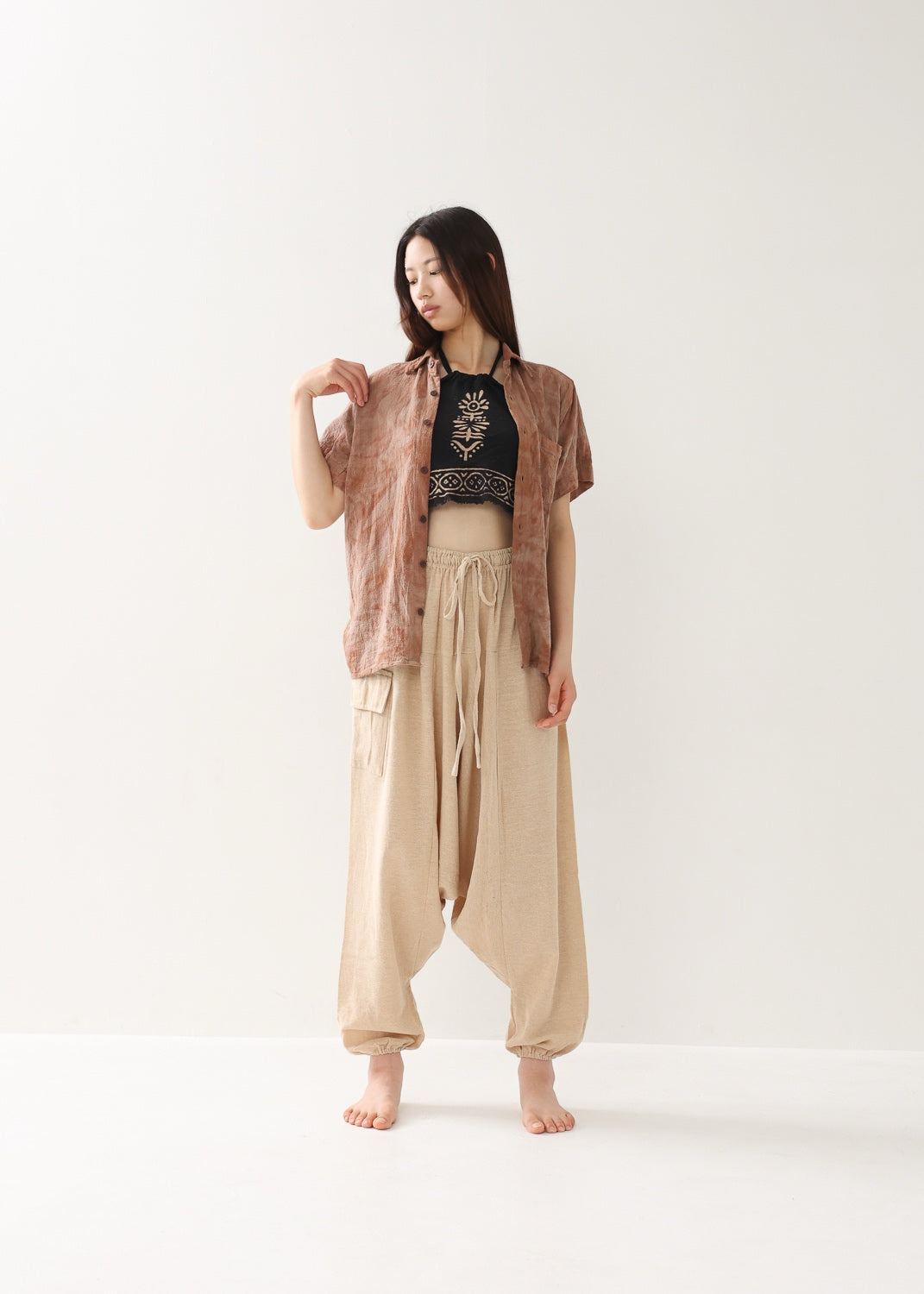 [Khadi of Love /ユニセックス] 草木染め・リラックスカディシャツ 全3色