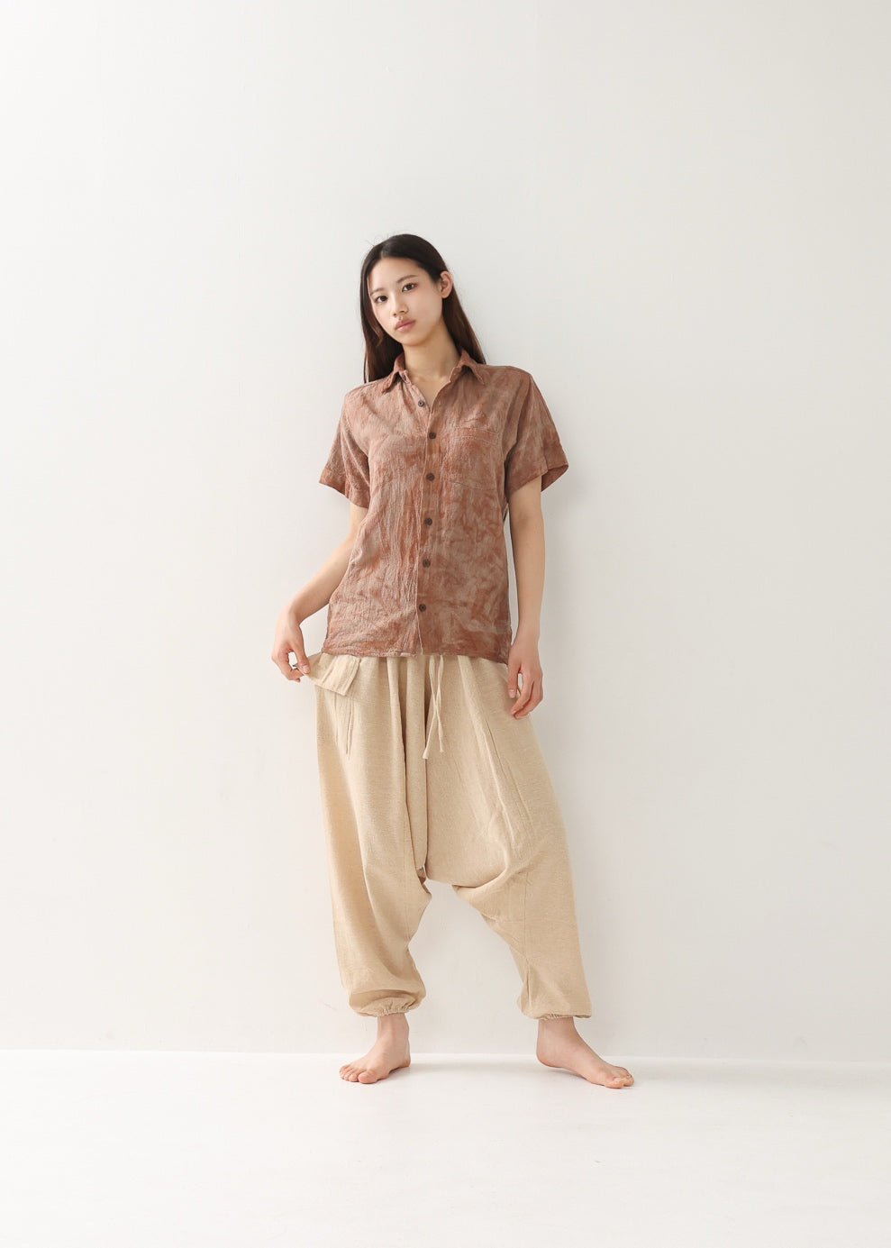 [Khadi of Love /ユニセックス] 草木染め・リラックスカディシャツ 全3色