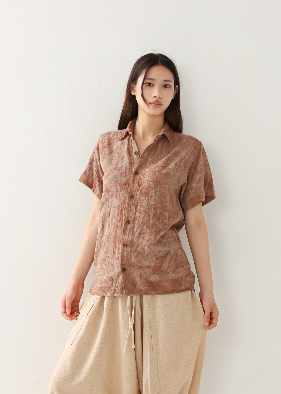 [Khadi of Love /ユニセックス] 草木染め・リラックスカディシャツ 全3色