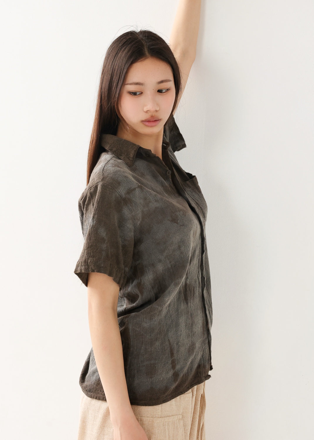[Khadi of Love /ユニセックス] 草木染め・リラックスカディシャツ 全3色