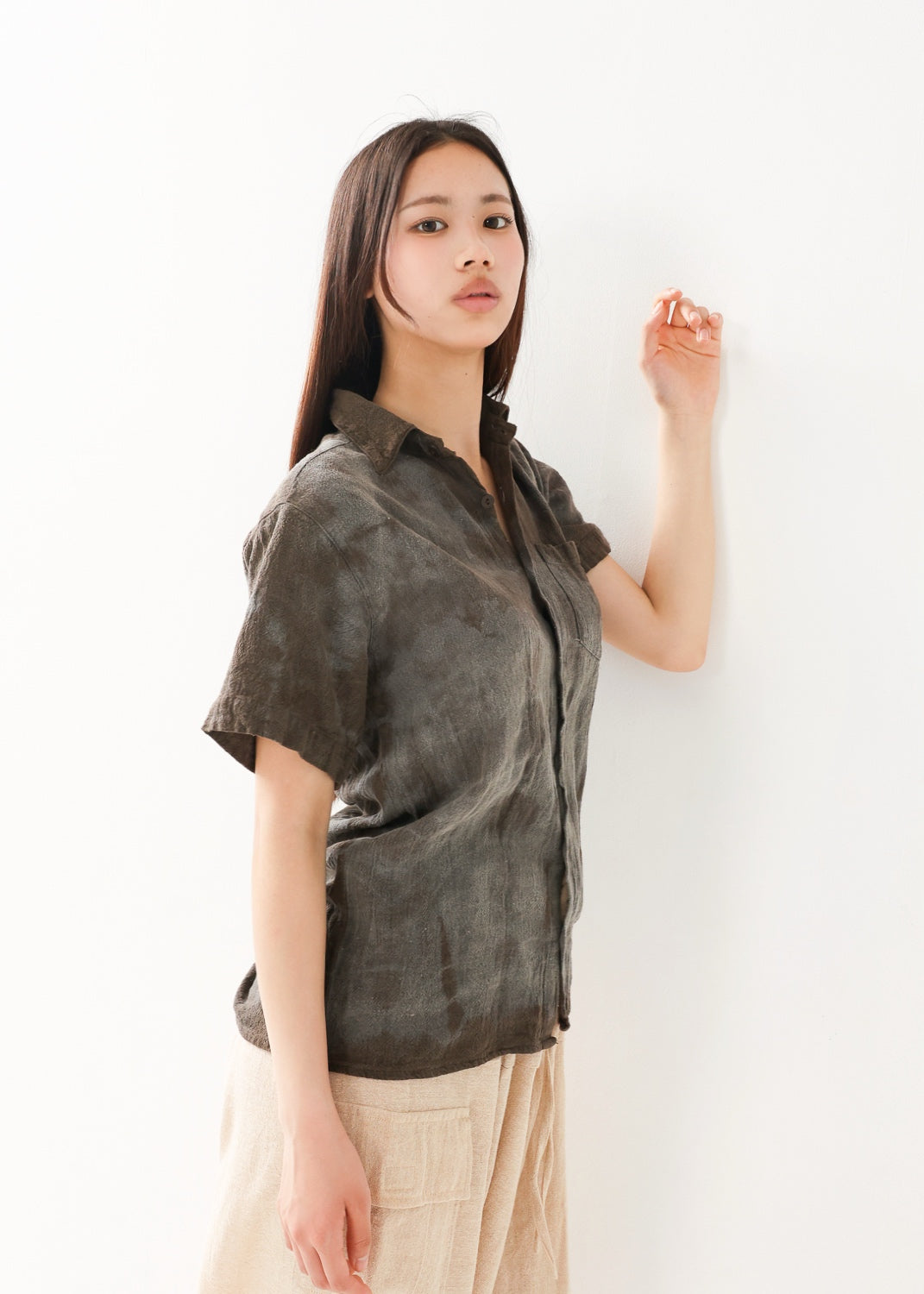 [Khadi of Love /ユニセックス] 草木染め・リラックスカディシャツ 全3色