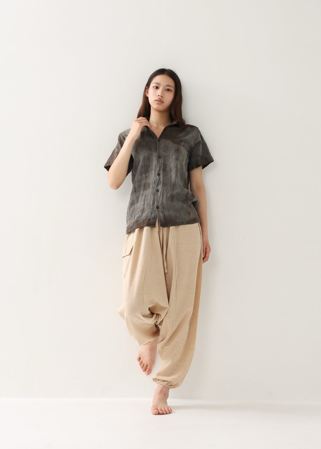 [Khadi of Love /ユニセックス] 草木染め・リラックスカディシャツ 全3色