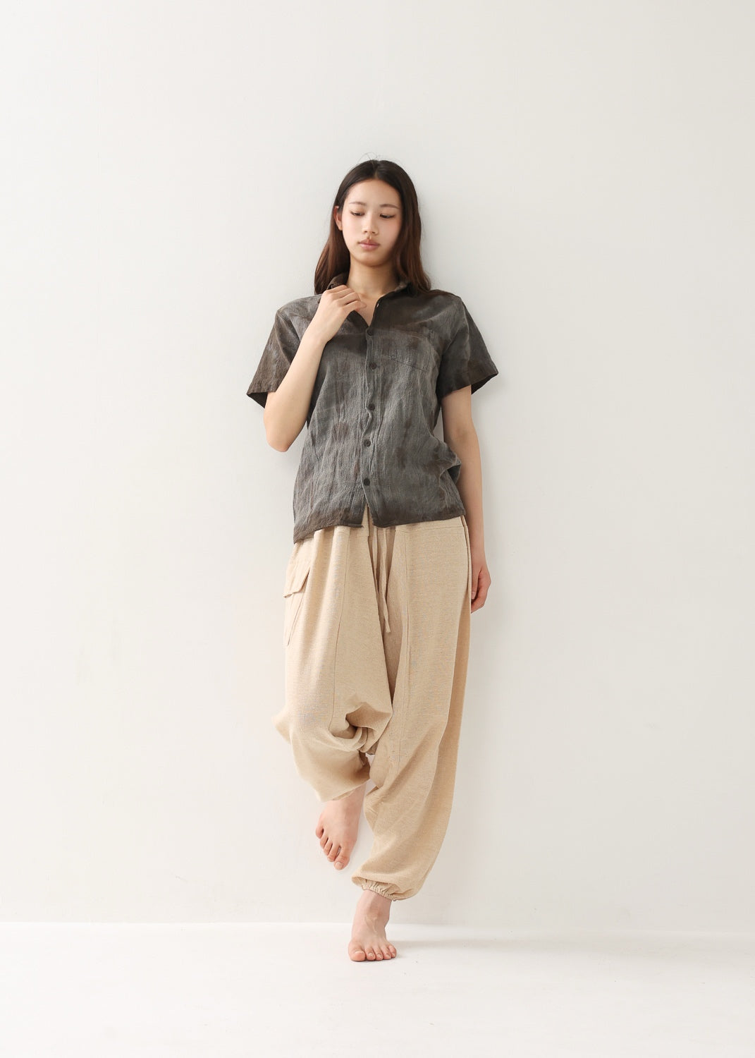 [Khadi of Love /ユニセックス] 草木染め・リラックスカディシャツ 全3色