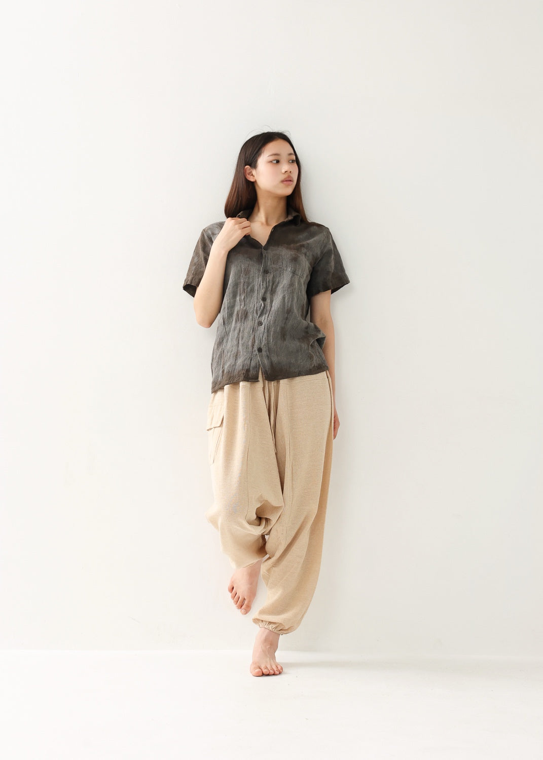 [Khadi of Love /ユニセックス] 草木染め・リラックスカディシャツ 全3色