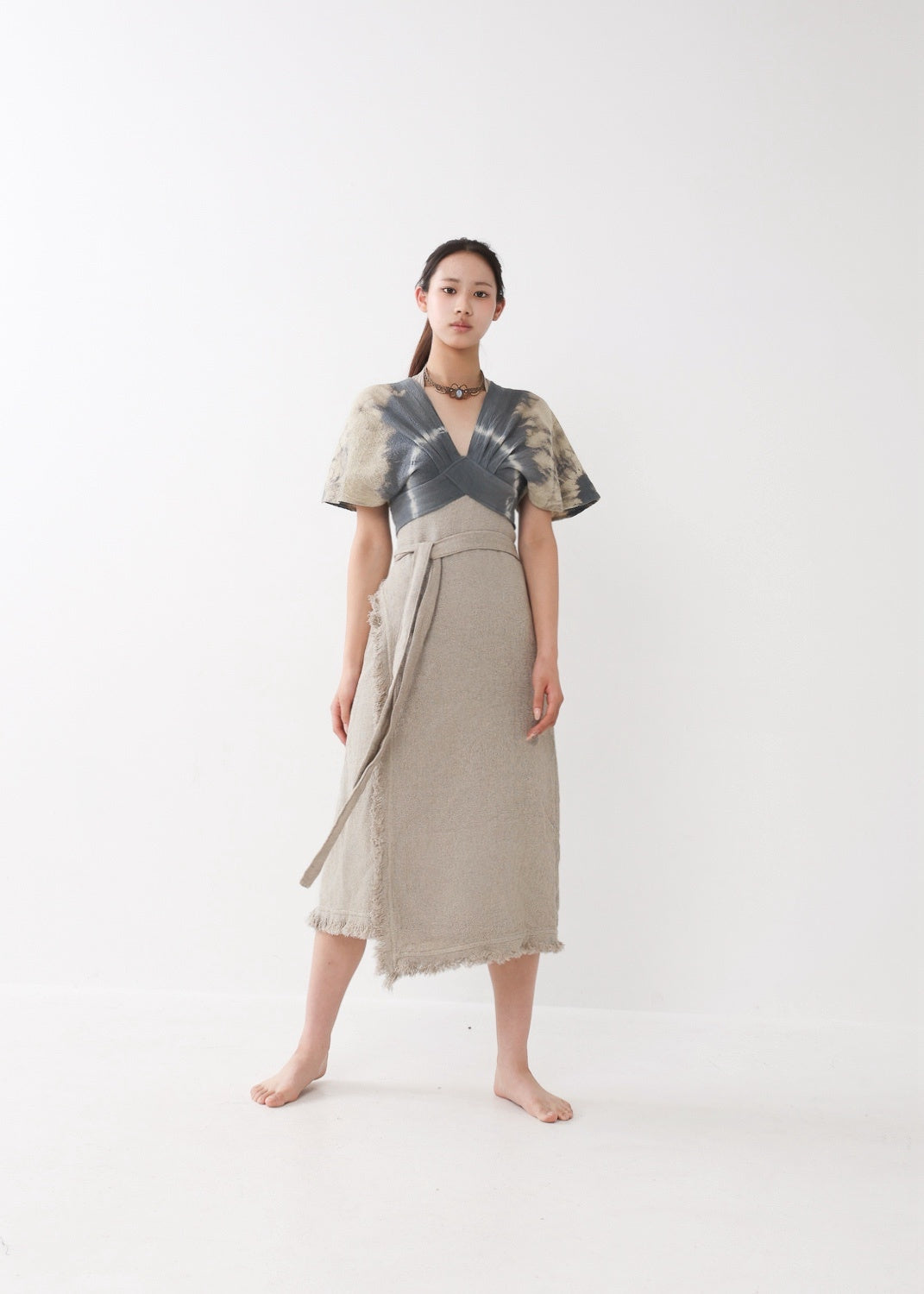 [Khadi of Love] バックノット・ カイトスリーブトップス (草木染め/全２色)