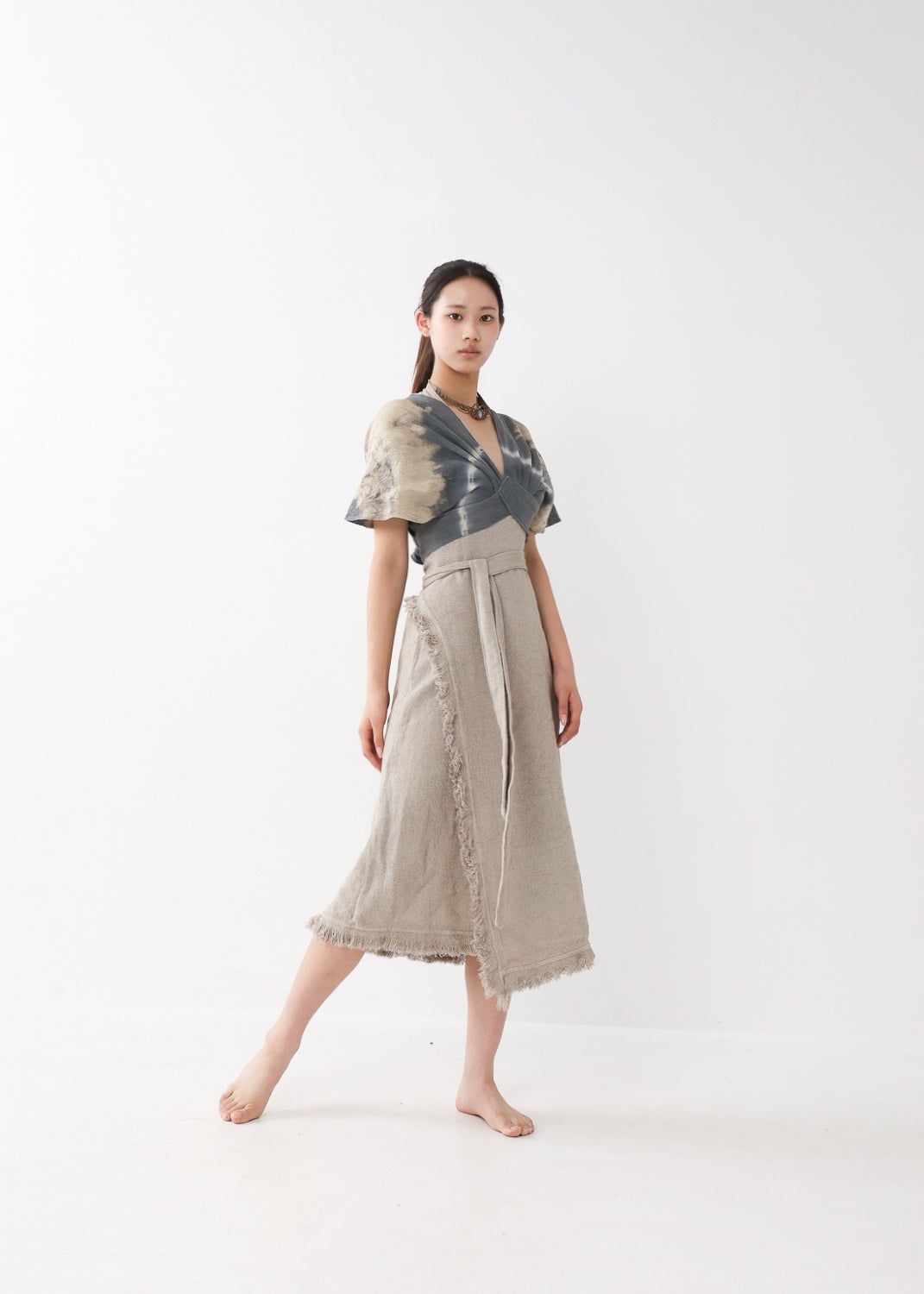 [Khadi of Love] バックノット・ カイトスリーブトップス (草木染め/全２色)