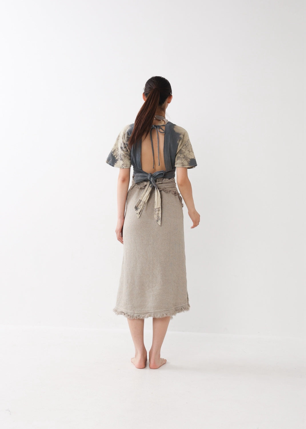 [Khadi of Love] バックノット・ カイトスリーブトップス (草木染め/全２色)