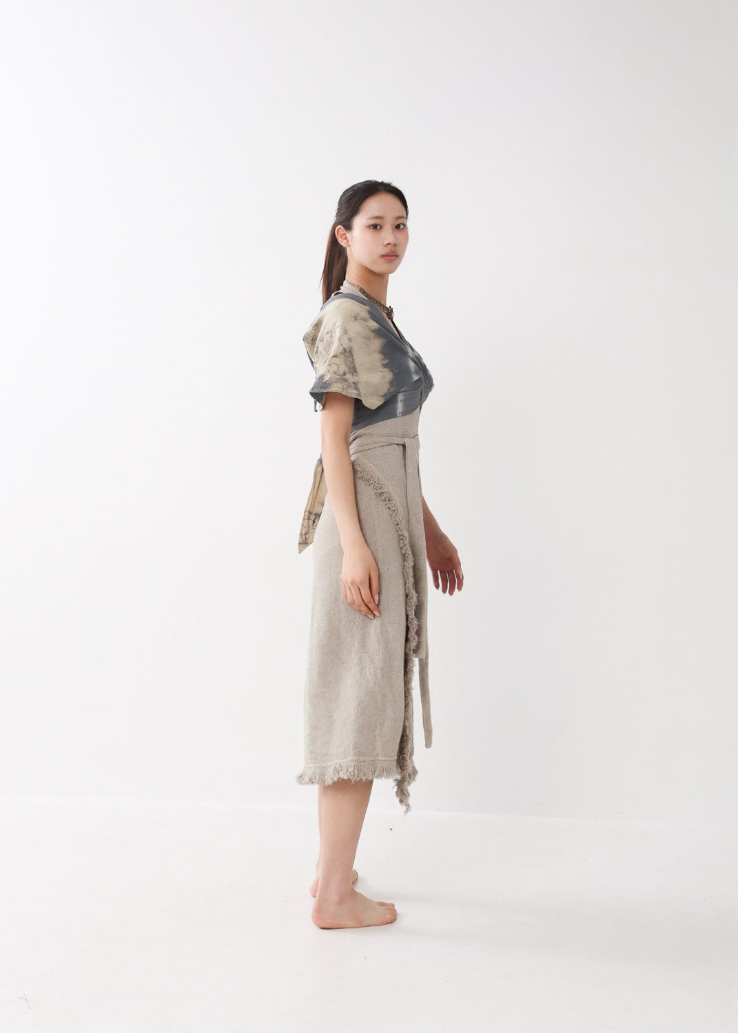 [Khadi of Love] バックノット・ カイトスリーブトップス (草木染め/全２色)