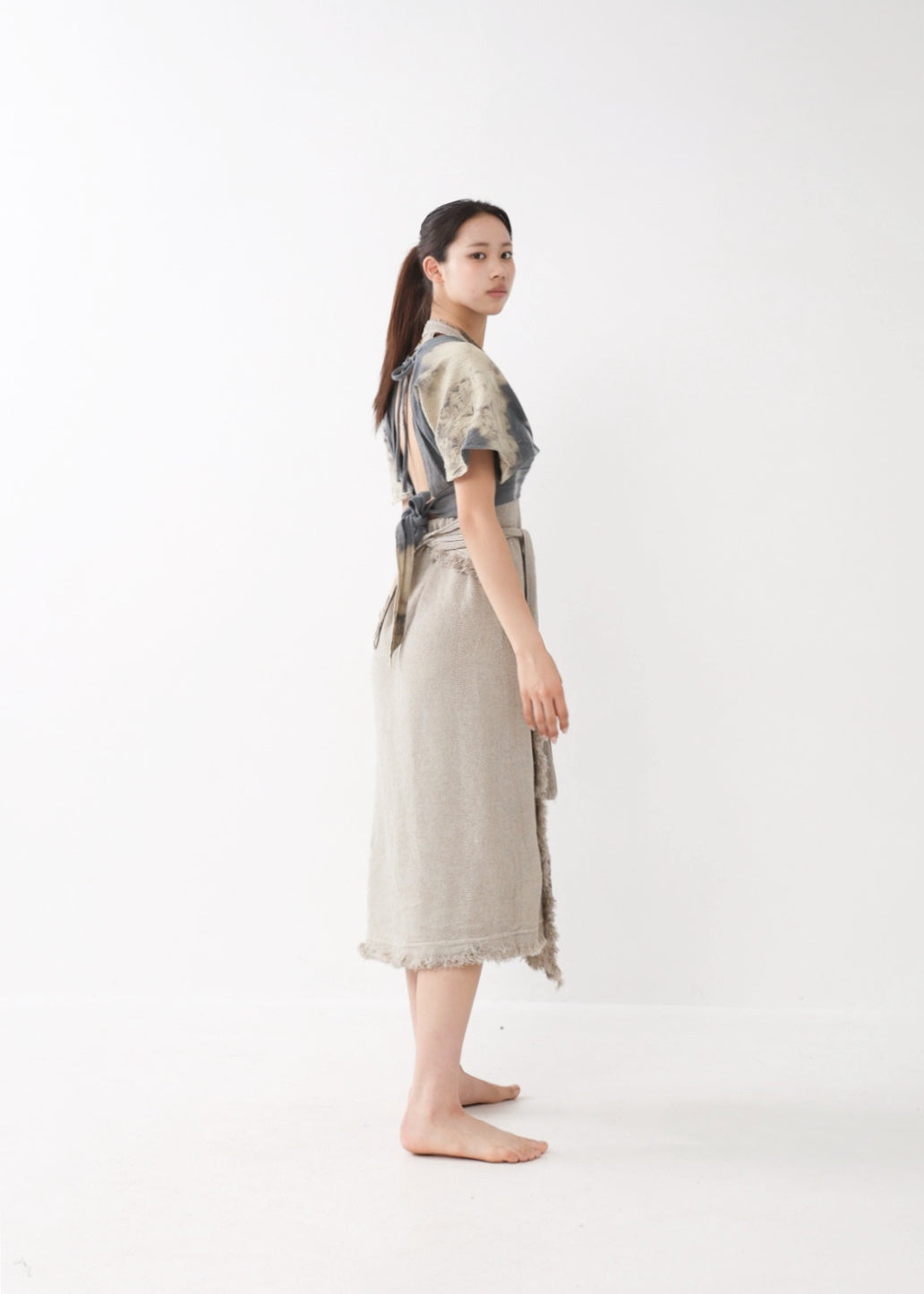 [Khadi of Love] バックノット・ カイトスリーブトップス (草木染め/全２色)