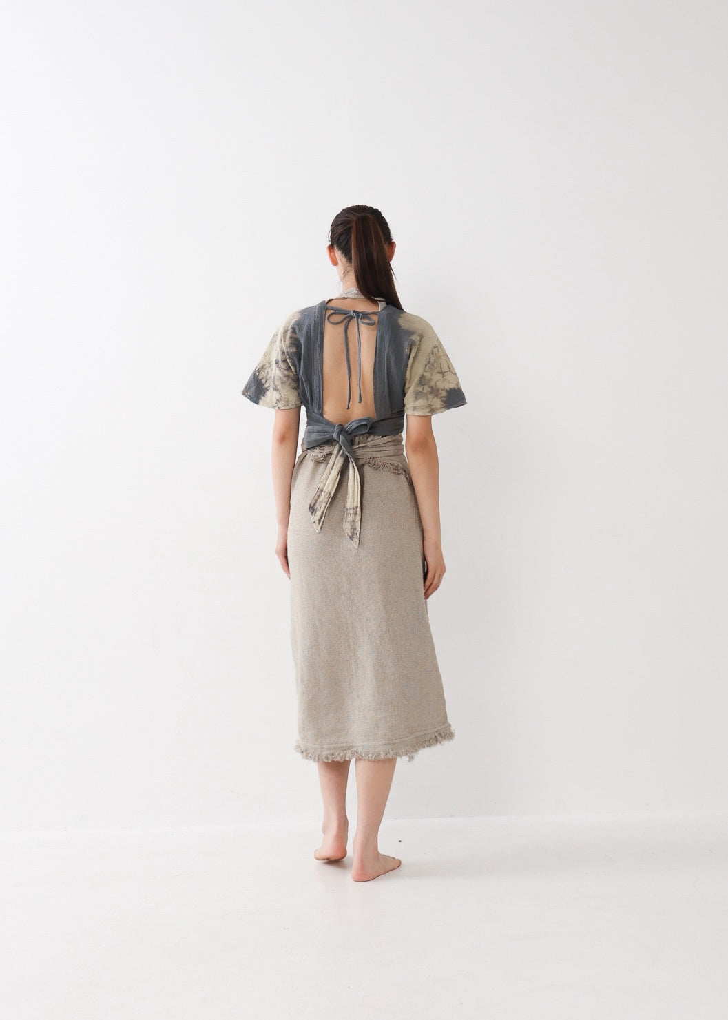 [Khadi of Love] バックノット・ カイトスリーブトップス (草木染め/全２色)