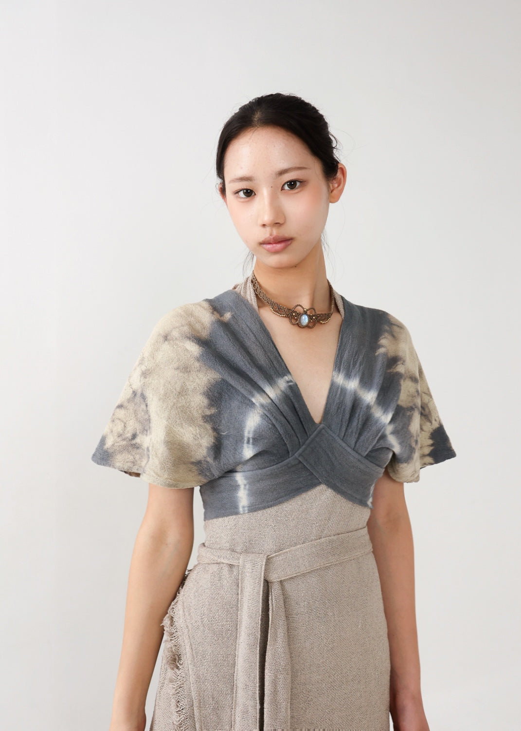 [Khadi of Love] バックノット・ カイトスリーブトップス (草木染め/全２色)