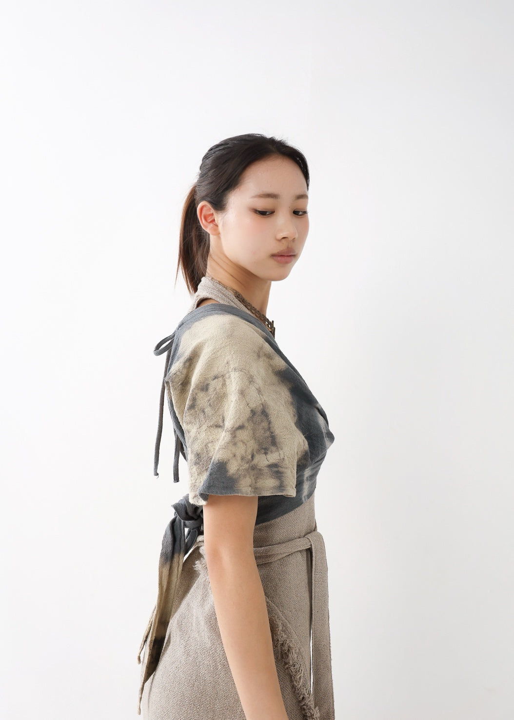 [Khadi of Love] バックノット・ カイトスリーブトップス (草木染め/全２色)