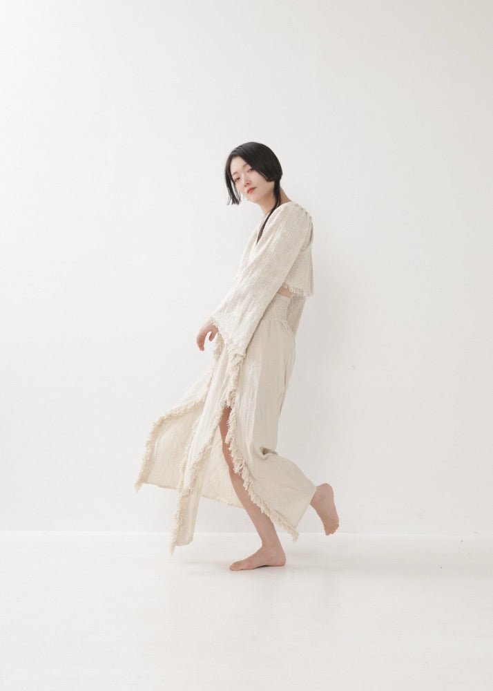 [KAMUY] フリンジフェザー・エジプシャンスカート high west