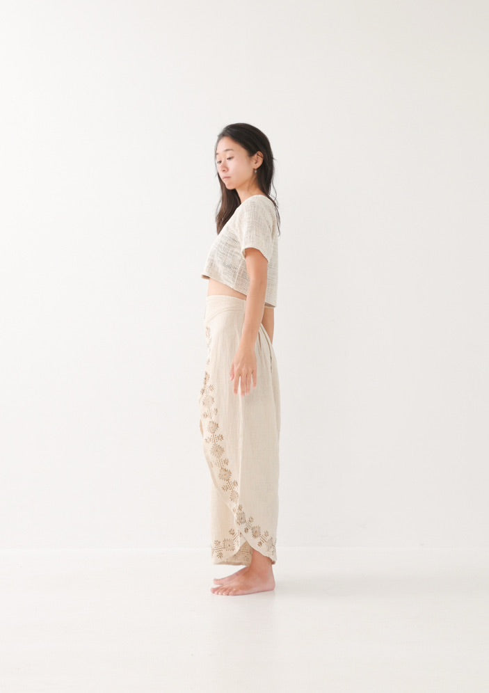 [KujA goddess] カディコットン Shanti デザインフレアパンツ