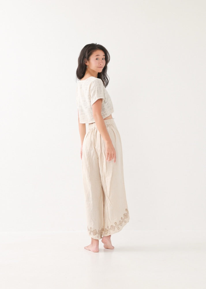 [KujA goddess] カディコットン Shanti デザインフレアパンツ