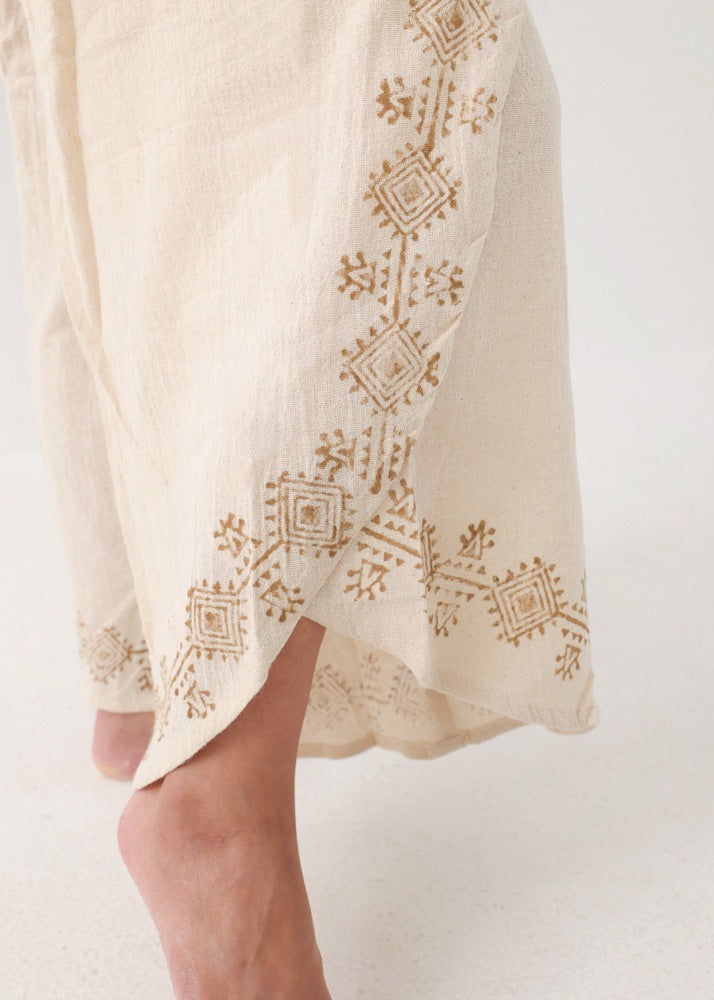 [KujA goddess] カディコットン Shanti デザインフレアパンツ