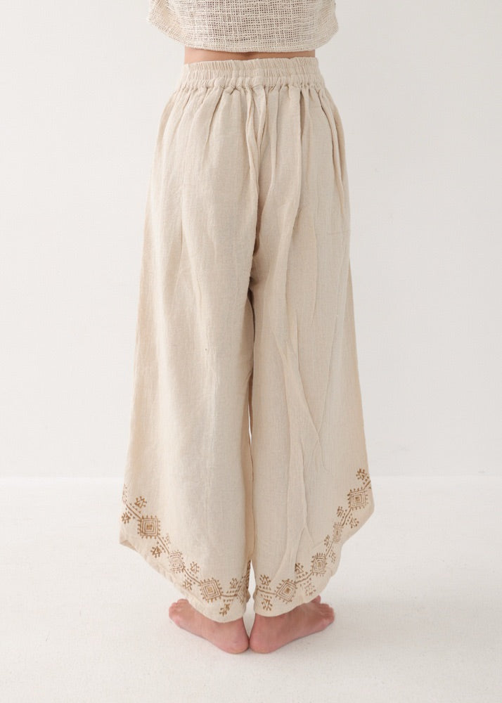 [KujA goddess] カディコットン Shanti デザインフレアパンツ