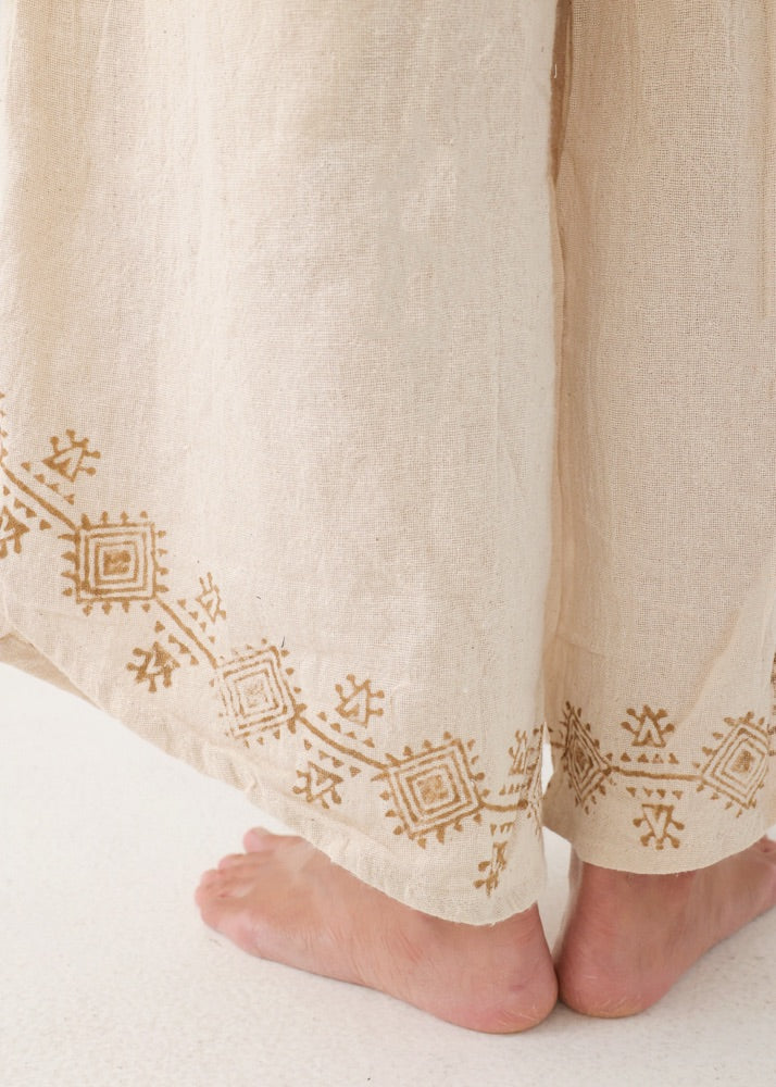 [KujA goddess] カディコットン Shanti デザインフレアパンツ