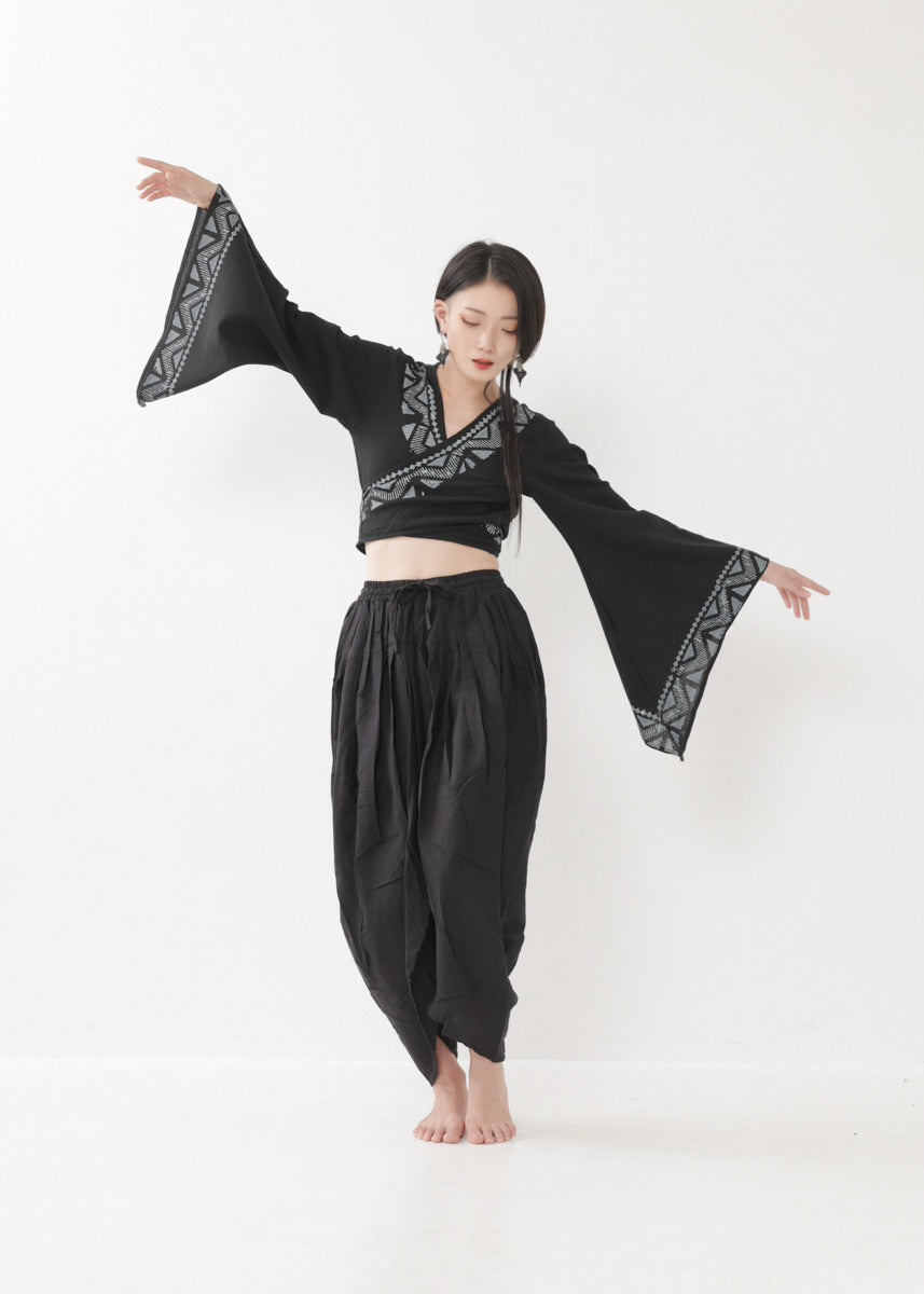 [NATURE FLOW] プリーツド・ラップパンツ 全3色