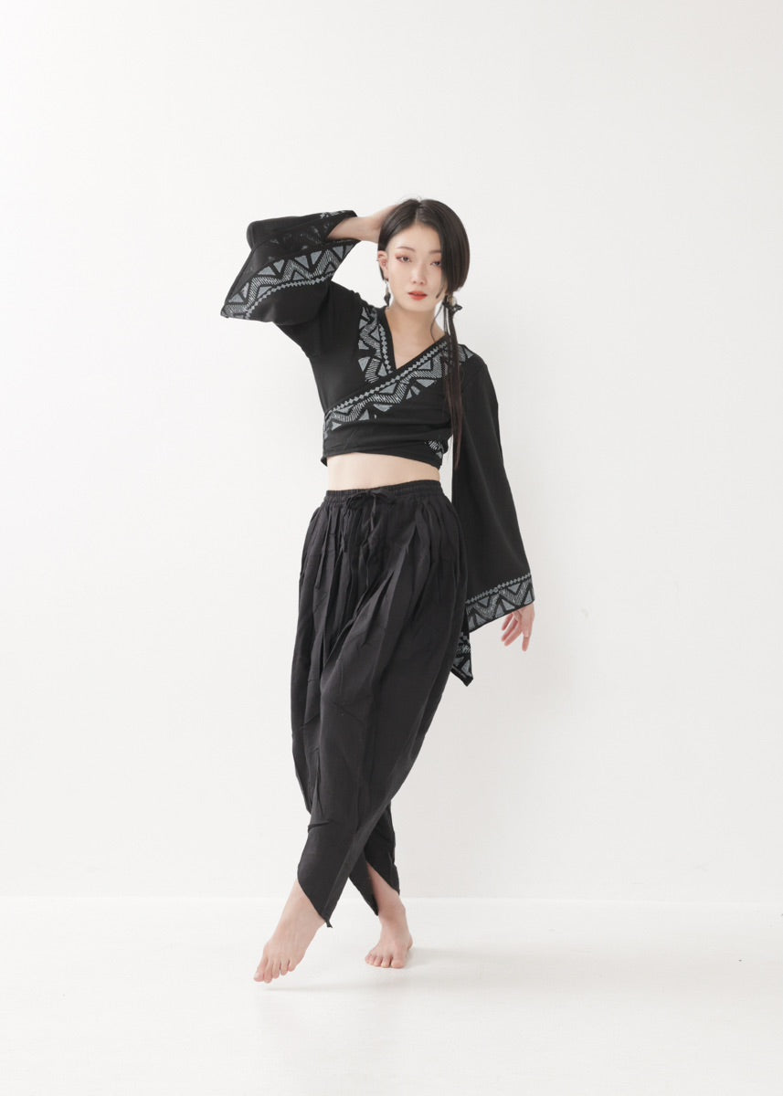 [NATURE FLOW] プリーツド・ラップパンツ 全3色