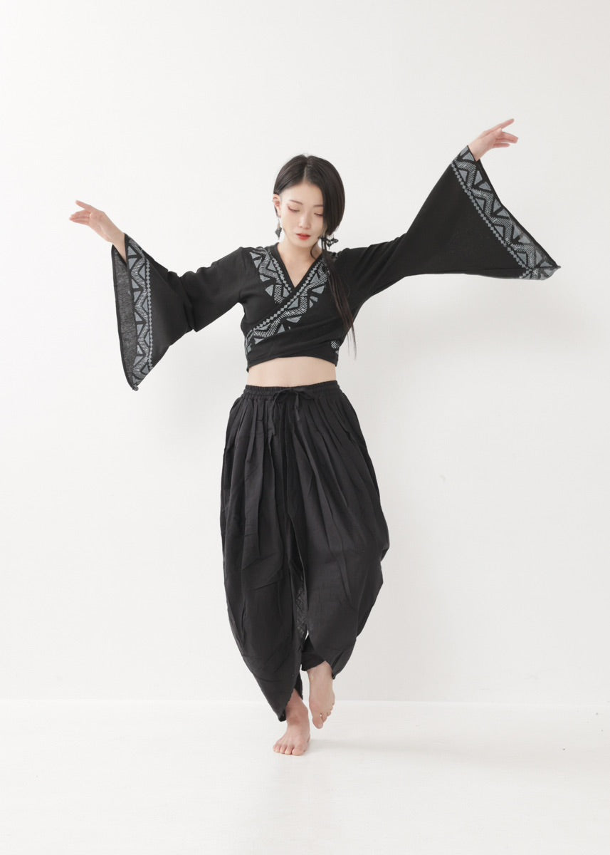 [NATURE FLOW] プリーツド・ラップパンツ 全3色