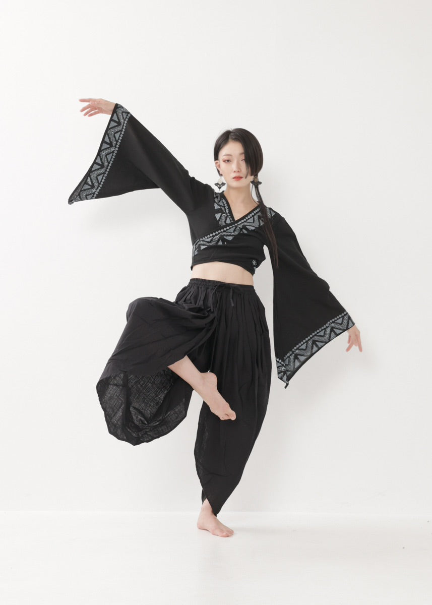 [NATURE FLOW] プリーツド・ラップパンツ 全3色