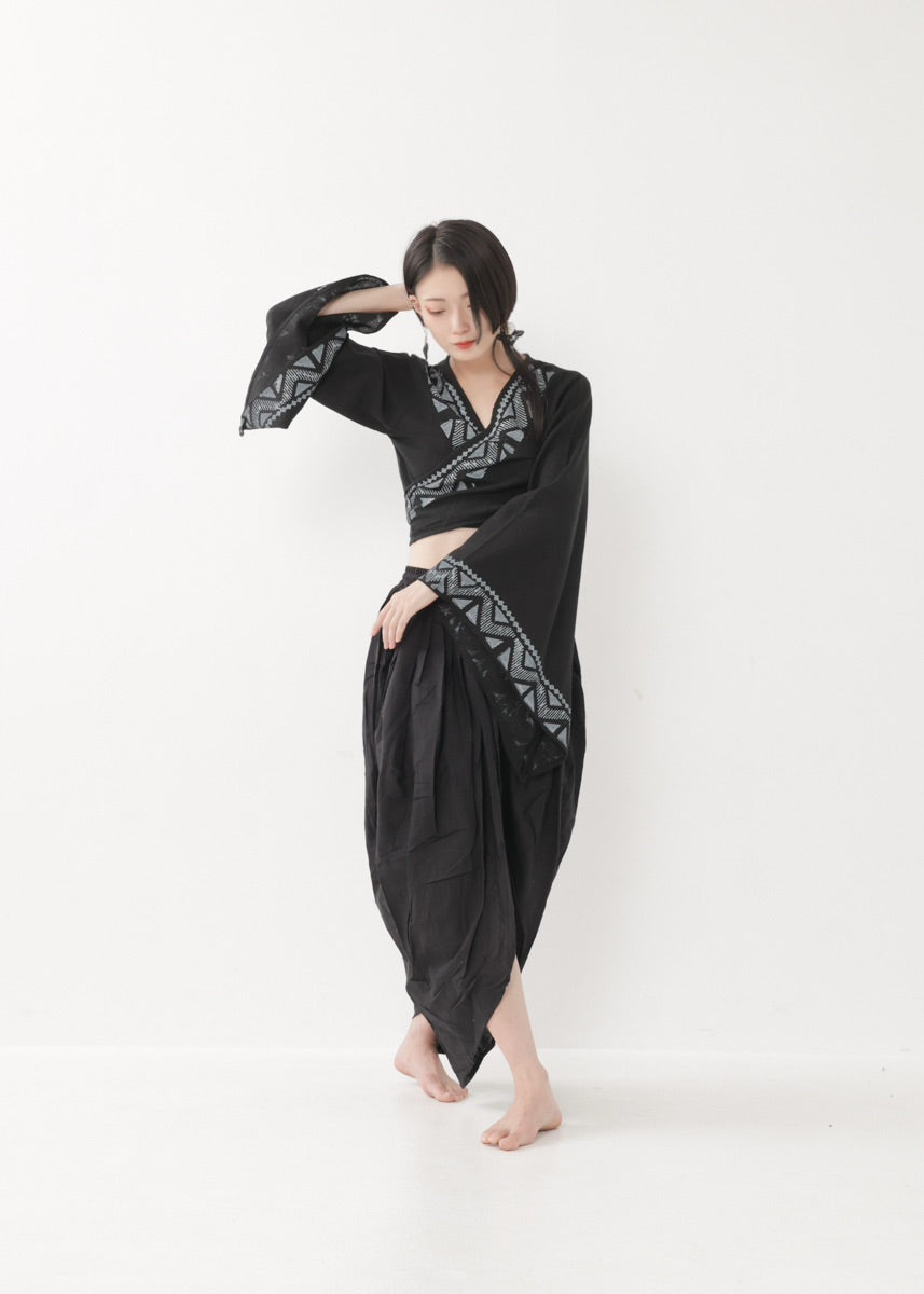 [NATURE FLOW] プリーツド・ラップパンツ 全3色