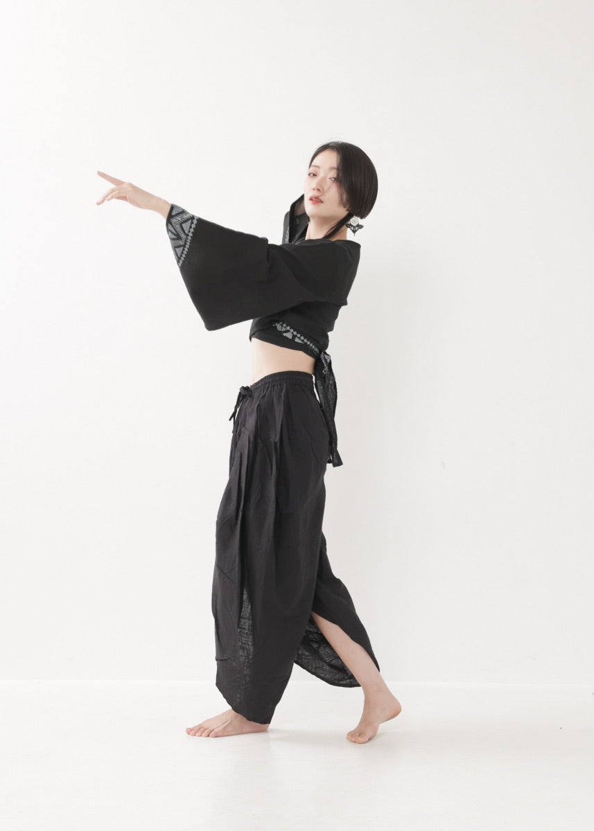 [NATURE FLOW] プリーツド・ラップパンツ 全3色