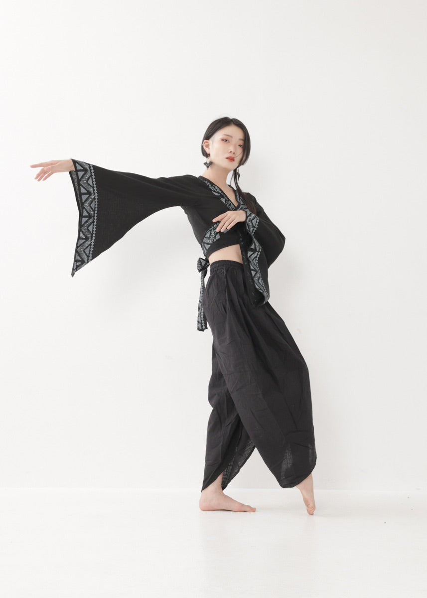 [NATURE FLOW] プリーツド・ラップパンツ 全3色