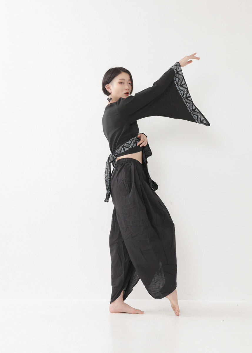 [NATURE FLOW] プリーツド・ラップパンツ 全3色