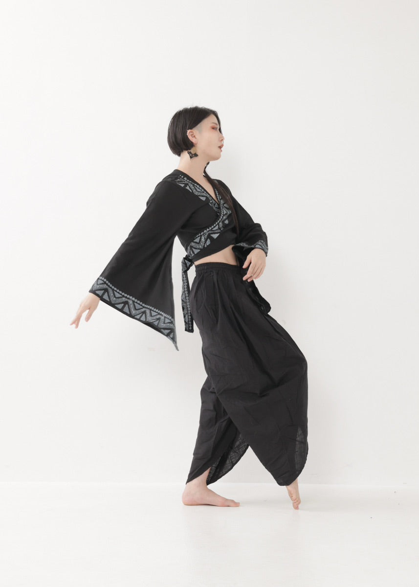 [NATURE FLOW] プリーツド・ラップパンツ 全3色