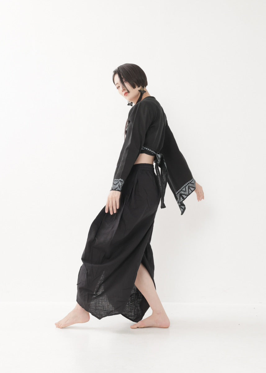 [NATURE FLOW] プリーツド・ラップパンツ 全3色