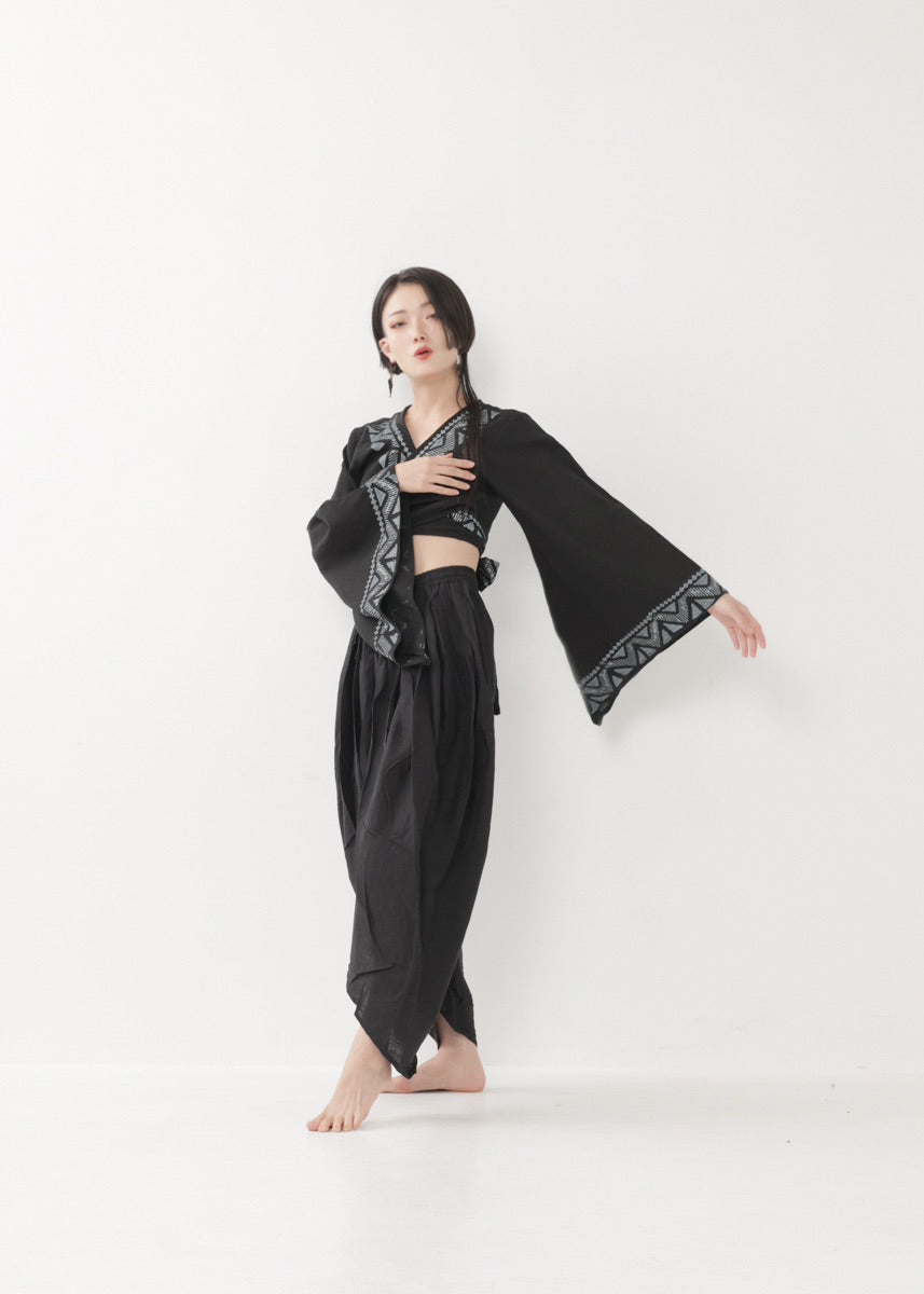 [NATURE FLOW] プリーツド・ラップパンツ 全3色