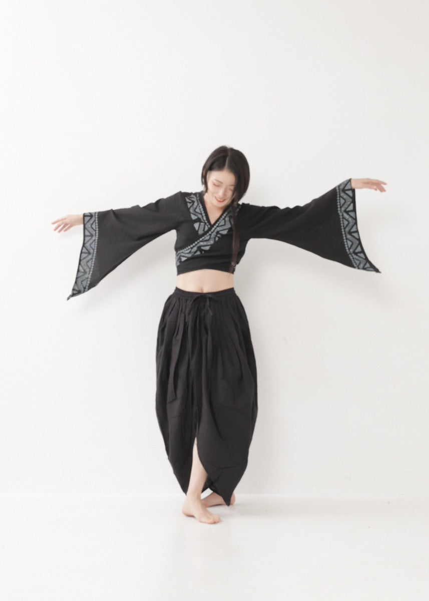 [NATURE FLOW] プリーツド・ラップパンツ 全3色