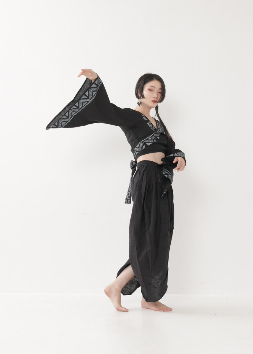 [NATURE FLOW] プリーツド・ラップパンツ 全3色