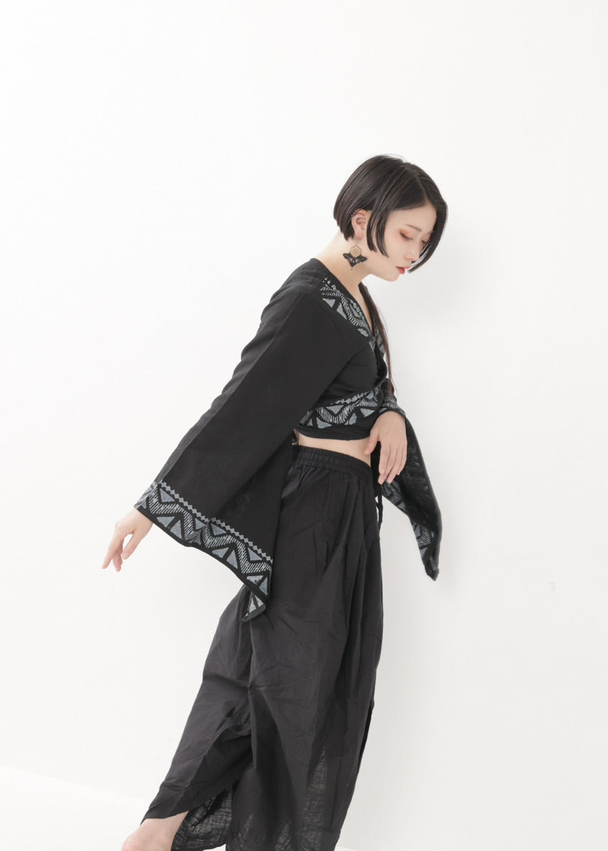 [NATURE FLOW] プリーツド・ラップパンツ 全3色