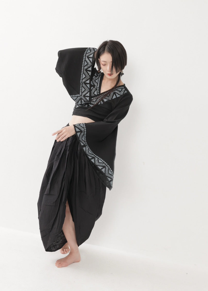 [NATURE FLOW] プリーツド・ラップパンツ 全3色