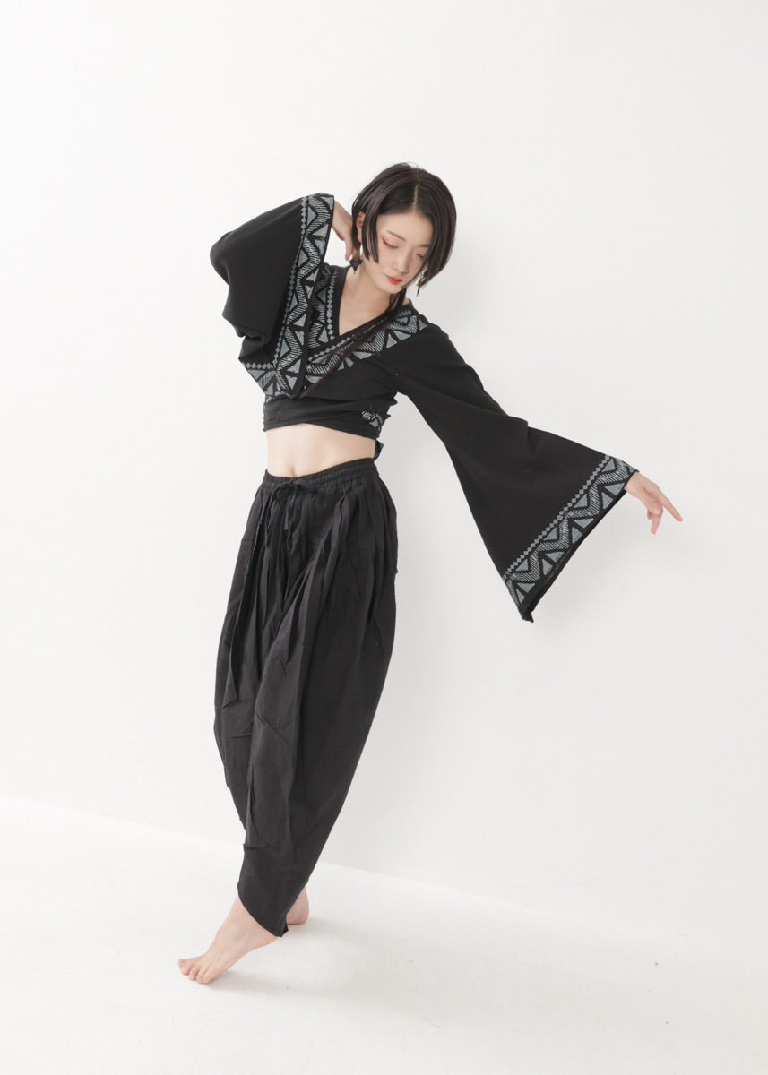 [NATURE FLOW] プリーツド・ラップパンツ 全3色