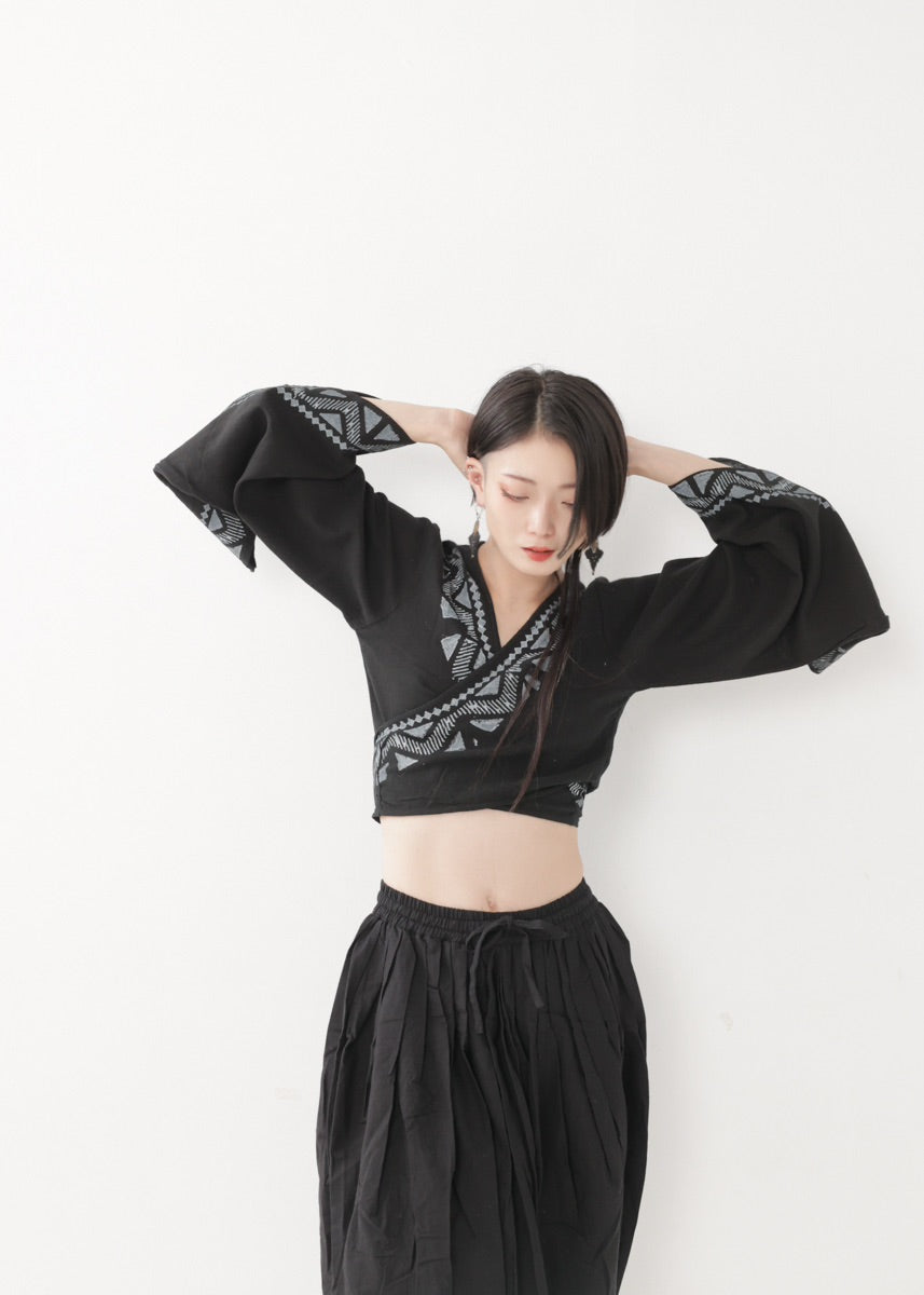 [NATURE FLOW] プリーツド・ラップパンツ 全3色