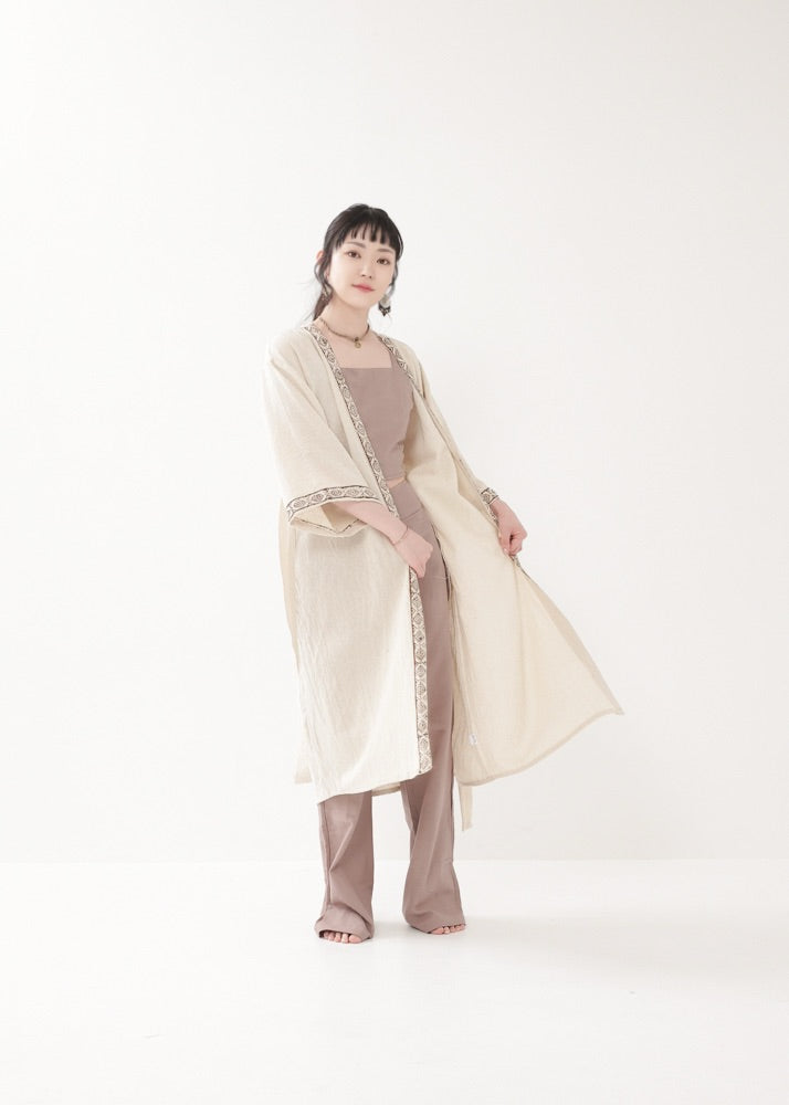 [KANNAGI/ユニセックス] 天照トリム・ストレートローブ羽織