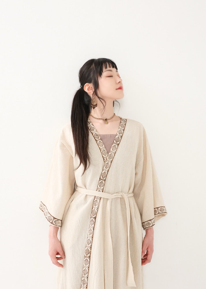 [KANNAGI/ユニセックス] 天照トリム・ストレートローブ羽織