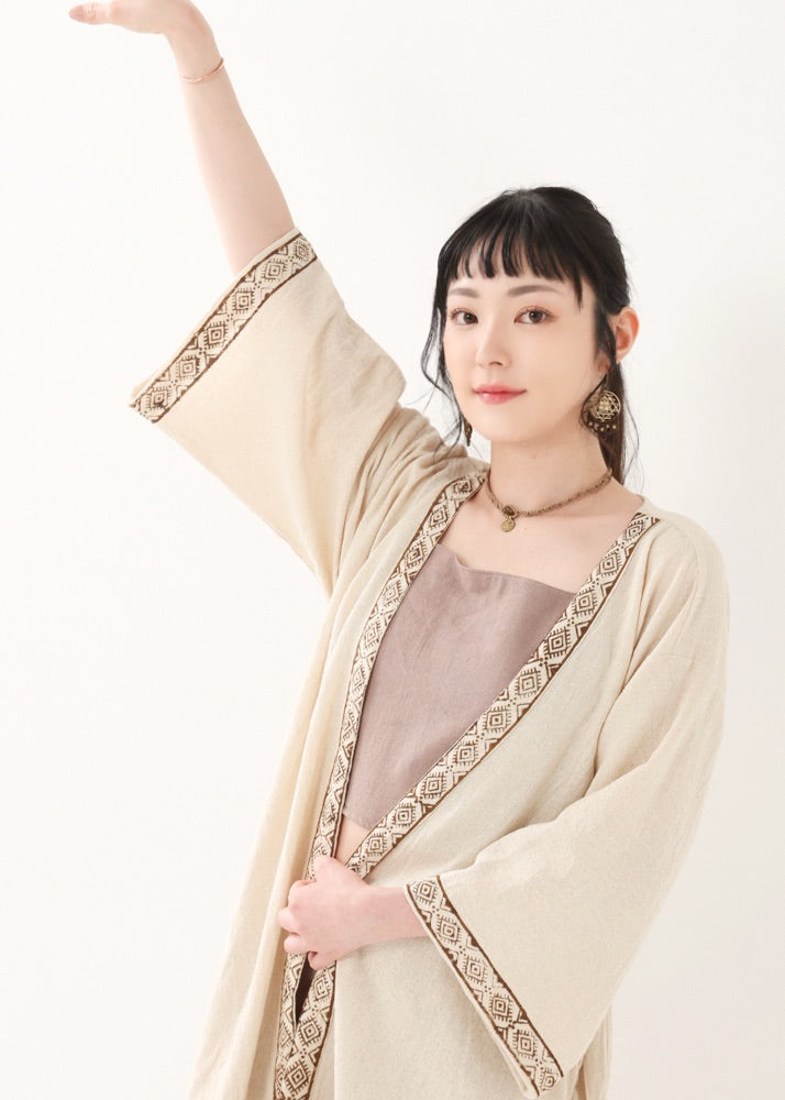 [KANNAGI/ユニセックス] 天照トリム・ストレートローブ羽織