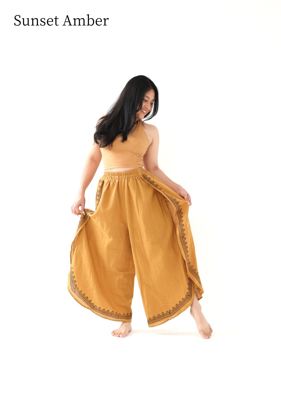 [Khadi of Love / 草木染め] Vネックホルター・クロップドトップス 全3色
